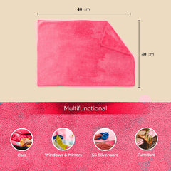 Ivaza Microfiber Cleaning Towels 200 Gsm | Kitchen Wipes, Microfiber Cloth For Car, Bike Cleaning Cloth (Multicolor) - Set Of 1