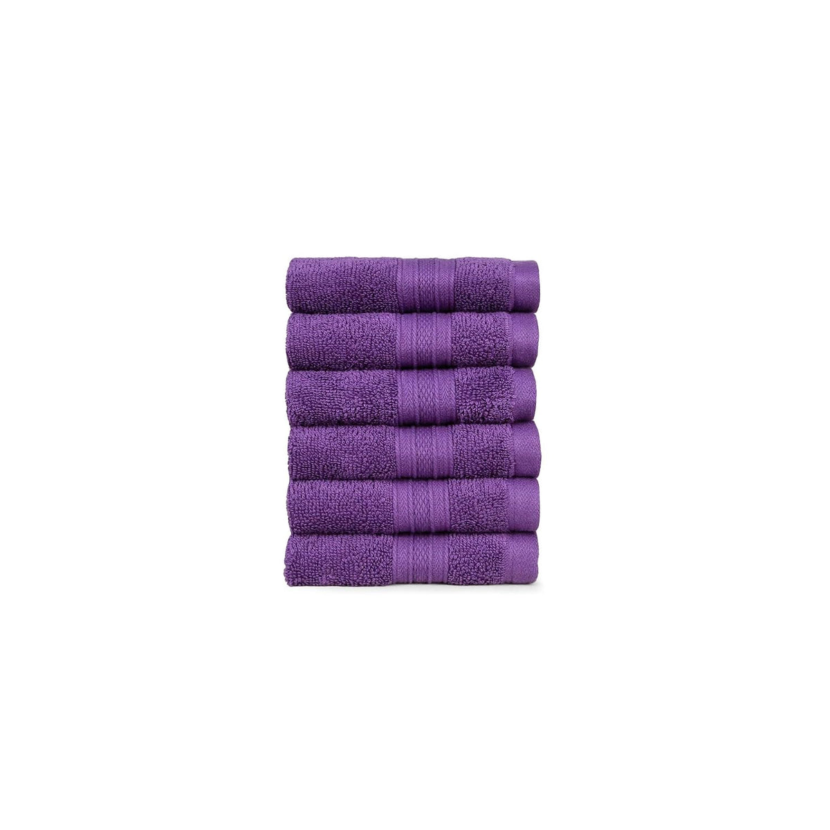 Trident Soft Comfort Air Rich 100% Cotton Face Towel 500 Gsm | Highly Absorbent Towels For Men/Women, 6 Pcs (Plum)