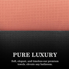 Casa Copenhagen Designed In Denmark Waffle Super Soft 2 Pieces 100% Cotton Large Bath Towel 525 Gsm - Pine Grey & Malibu Peach
