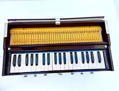 Musical Instrument Harmonium With Cover - 39 Keys, 7 Stopper, 3 1/4 Octave, Double Bellow, Two Reeds (Bass- Male), Instant Response Keyboard