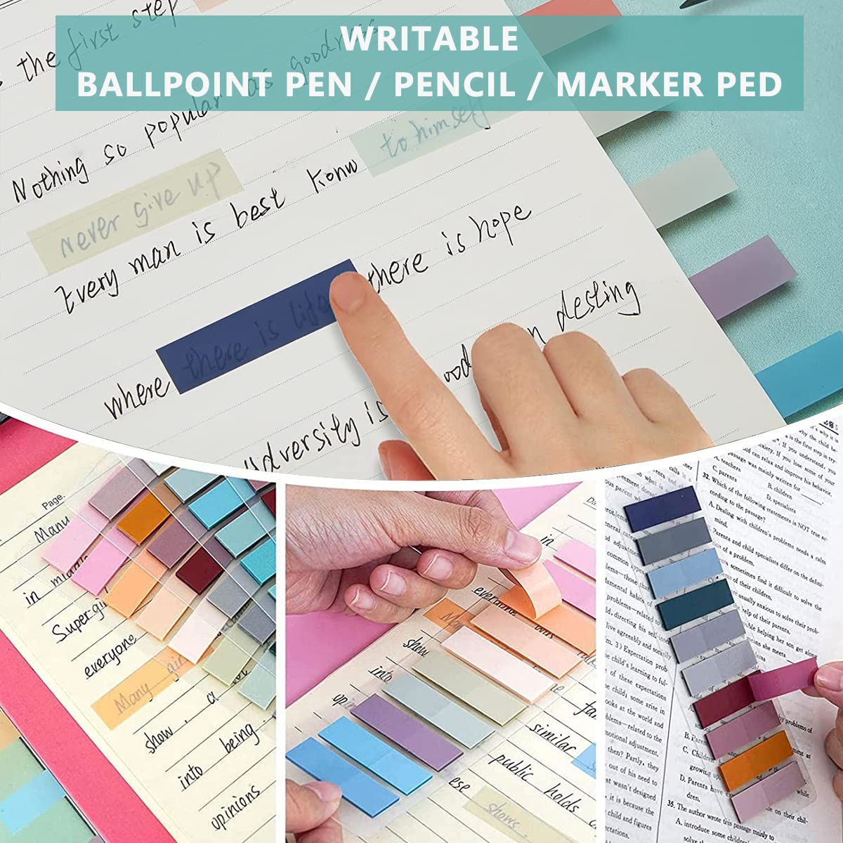 Sticky Tabs 60 Color Sticky 1200pcs Index Tabs Sticky Notes For Notebook, Books, Office Stationery