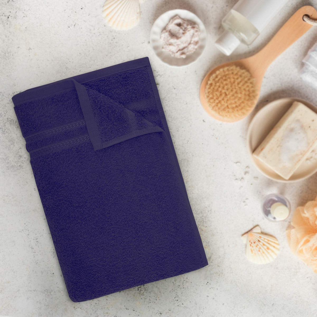 Welspun 100% Cotton Quick Dry Bath Towel 450 Gsm | Soft, Fluffy & Super Absorbent Extra Large Bath Towels (Dark Blue)