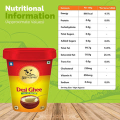 100% Pure Desi Ghee By Ayufarms | High In Vitamin A, Curd Cultured & Churned Ghee Rich In Aroma & Flavor | (1 Litre) 33.8 Ounce | Bucket