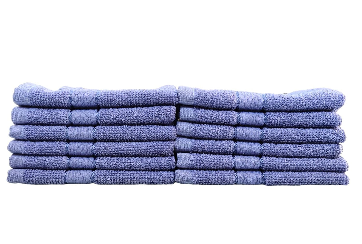 Caslino Small Cotton Face Towels 2000 Gsm | Soft & Absorbent Towel For Women & Men - Blue (Set Of 24)