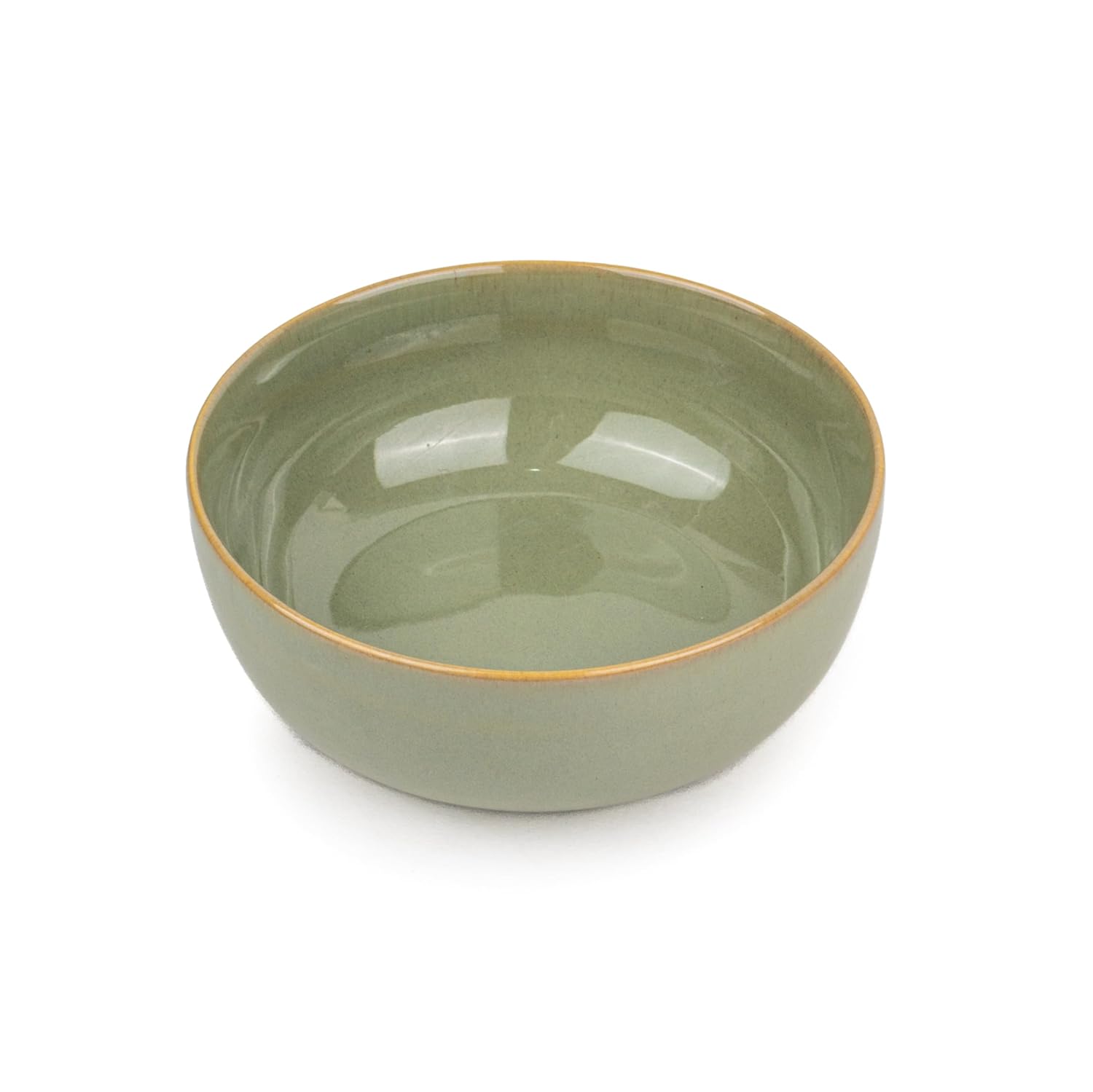 Ceramic Medium Bowl Set Of 2 Pieces - 18cm, Pistachio Green Reactive, 1000ml Each | Glossy Finish Stoneware Ceramic Serving Bowls | Ceramic Bowl - Pasta Serving Bowl | Microwave Safe