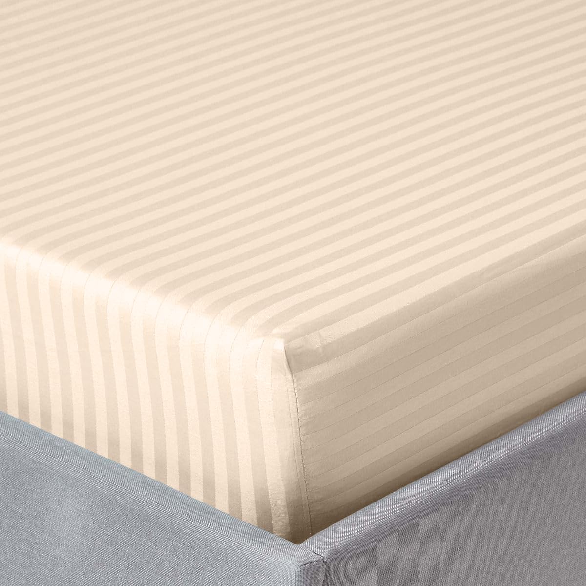 Super King Size Fitted Bedsheet With 2 Pillow Cover - 78 X 78 Inches, Beige | Super Soft Premium Brushed Glace Cotton Bedsheet, Breathable & Wrinkle Free