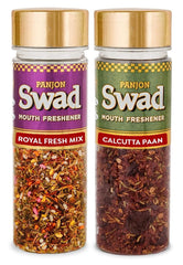 Panjon Swad Royal Fresh Mix & Calcutta Paan Mouth Fresheners 220gm, (110gm *2 Bottles)