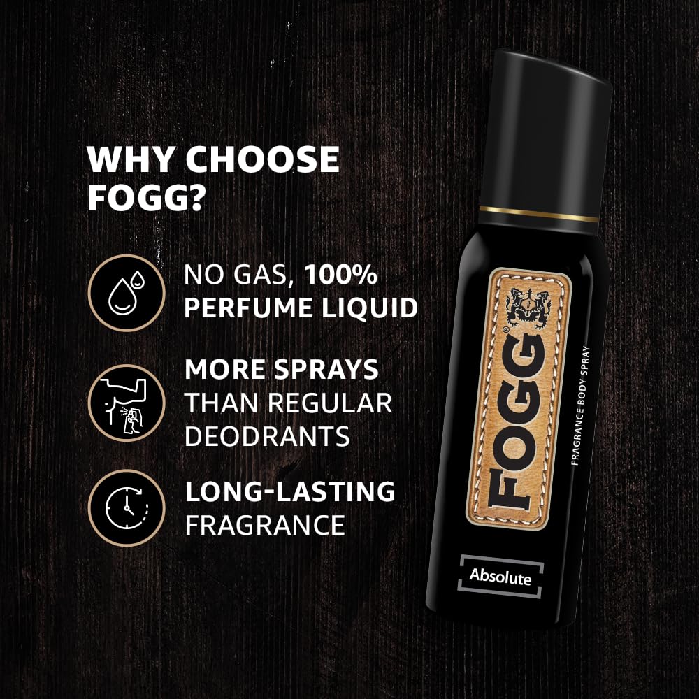 Fogg Fantastic Absolute No Gas Deodorant For Men 150 Ml 5 Fl.oz. | Long Lasting Perfume Body Spray