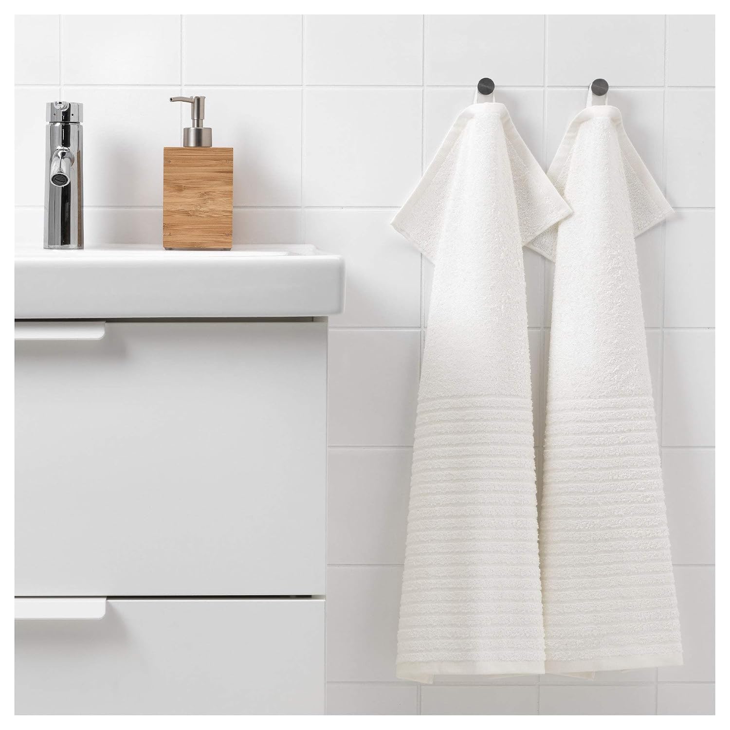 Ikea Vagsjon Hand Towel 250 Gsm | Soft & Highly Absorbent Hand Towel (White)