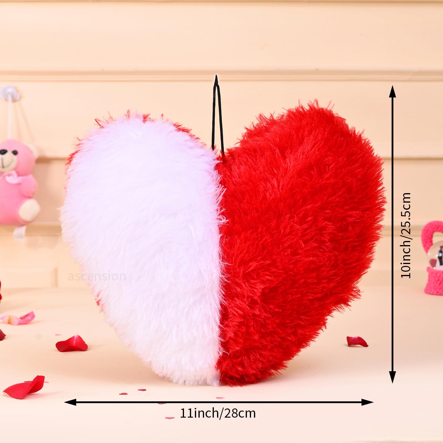 Heart Shape Cushion Pillow, Valentine Gift, Red & White, Valentine's Day Pillow | For Girlfriend Boyfriend Couples Husband & Wife Valentine's Day Pillow, Best Birthday Gift, Christmas Gift