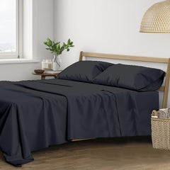Plain Queen Size Double Bedsheet With 2 Pillow Covers (86 X 104 Inch, Dark Grey) | Breathable & Skin-Friendly | Ideal For Hotel, Guest House, Bedroom