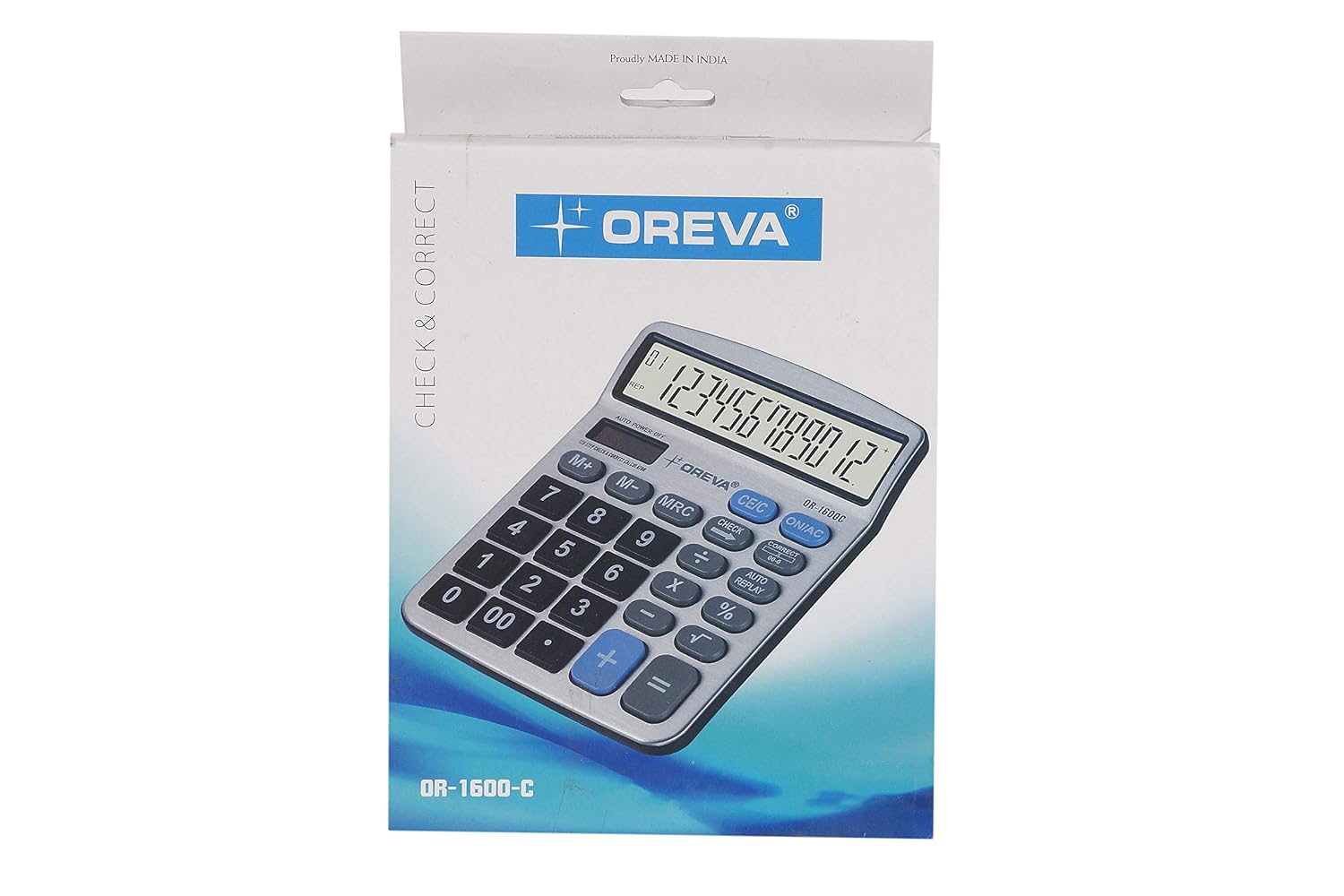 Oreva Solar & Desktop Calculator | Financial Office Computer Calculators Large Display | Standard Function And Aluminum Face | Big Sensitive Button (White)