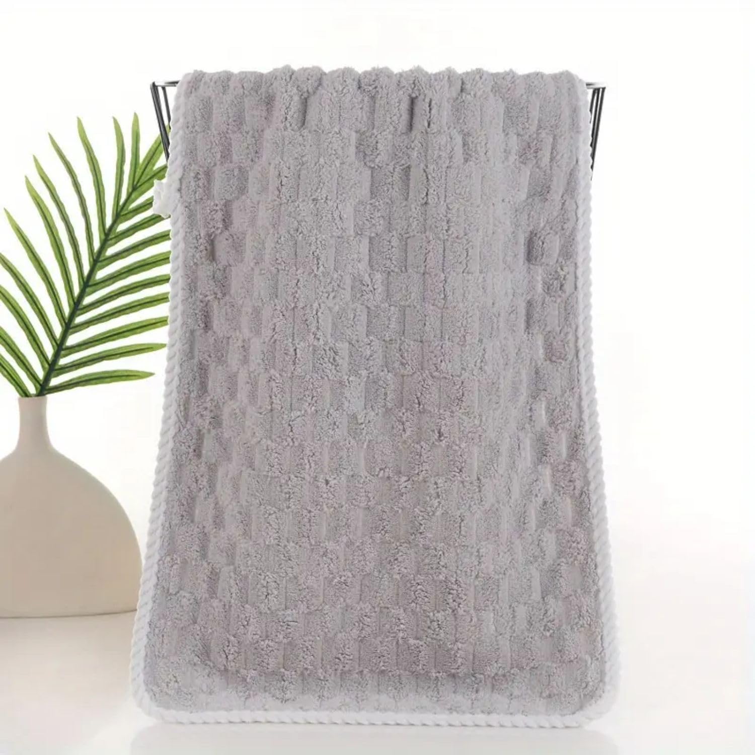 Linear Microfiber Hand Towels Small Size 300 Gsm | Face Towel For Men, Women & Babies Ultra Soft Absorbent, Quick Dry Towels Pack Of 2 (Grey)