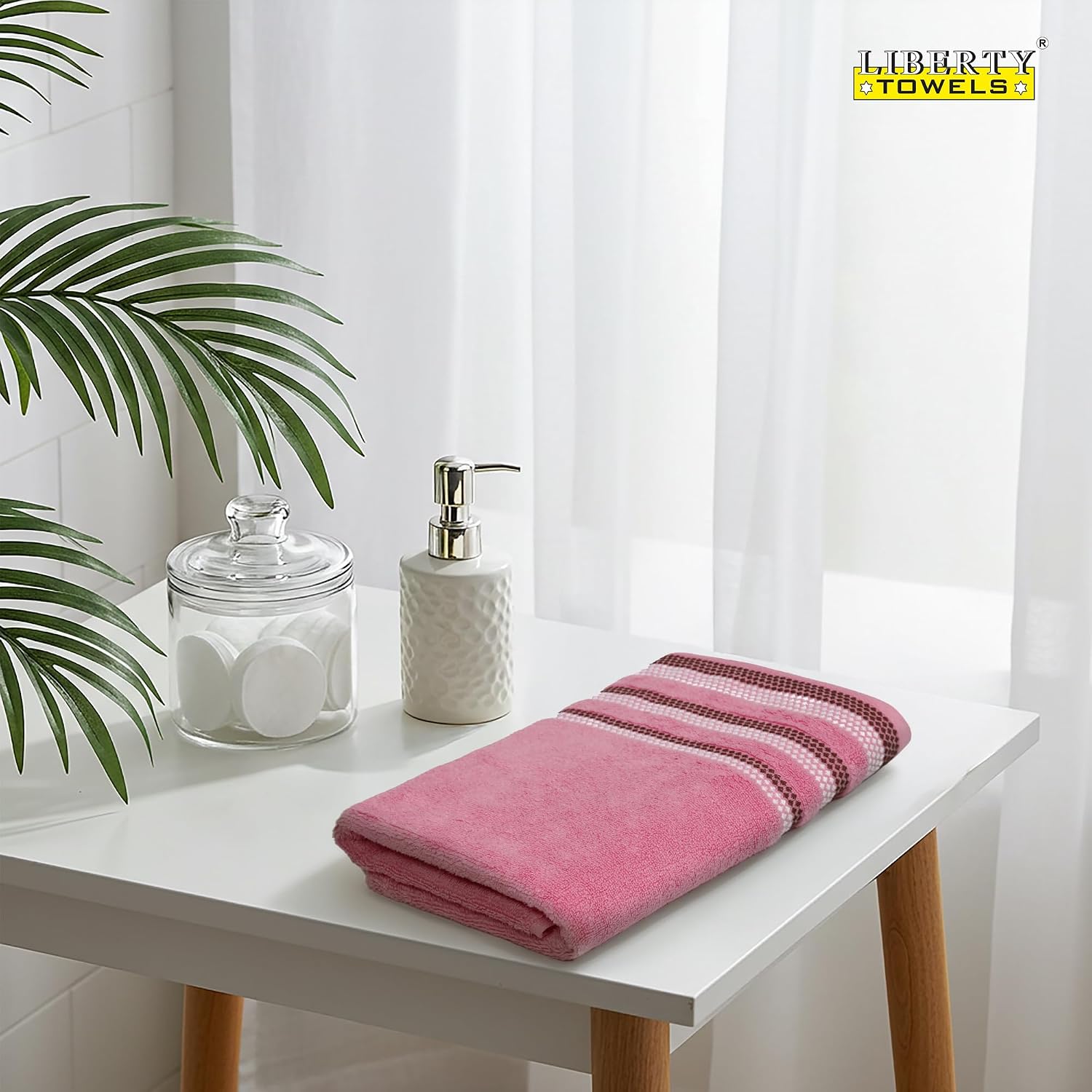 Liberty Towels Zero Twist Cotton Bath Towel 500 Gsm | Ultra Soft, Everyday Luxury Bath Towel (Baby Pink)