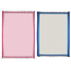 Athom Trendz Living Light Weight Cotton Premium Waffle Border Bath Towel 480 Gsm | Pack Of 2 (Multi13)