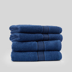 Kopa By Bianca Hand & Gym Towel 800 Gsm | 100% Cotton Soft Terry D'Ross Collection (Navy Blue)- 4 Piece