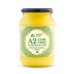 100% Natural A2 Cow Ghee Desi By Sarthak Satvik | Nutrient Rich Ghee Made With Traditional Binola Method Good For Muscles | (500ml) 16.9 Ounce | Jar Pack