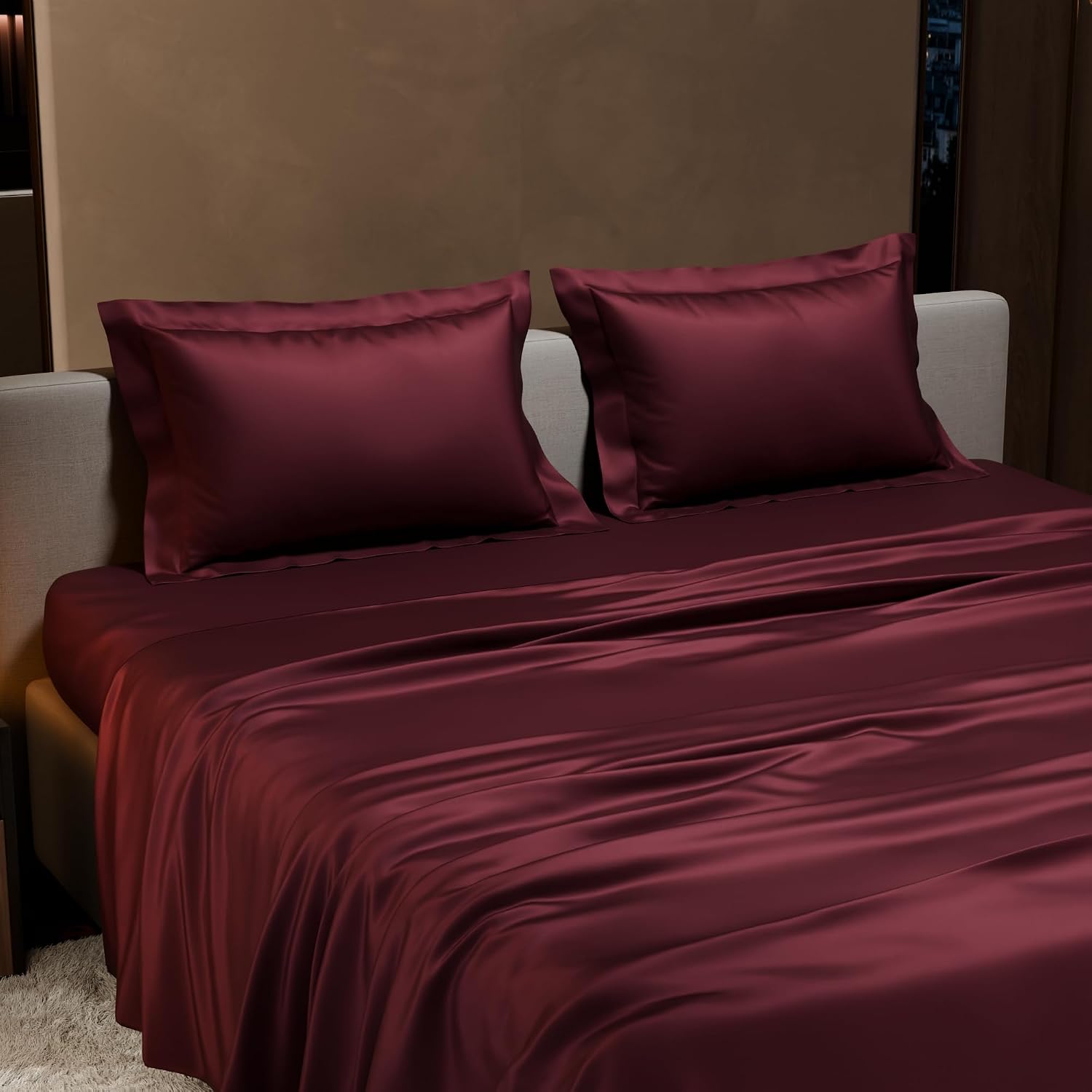Premium Bedding Set King Size Bedsheet With 2 Pillow Covers | 90 X 108 Inches, Wine | Ultimate Comfort, Breathable - Wedding Gift For Couples