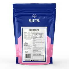 Blue Tea Caffeine Free PCOS Herbal Tea - 30 Pyramid Tea Bags In Zip Lock Pack | Pain Relief, Helps Menstrual Support, Cycle Regulation - Gluten Free, Non-GMO, Zero Sugar, 100% Vegan