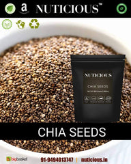 Nuticious Organic Chia Seeds, Gluten Free & 100% Vegan, Plant Based Protein, Highly Nutritious & Source Of Essential Macronutrient | 450gm 0.9lbs