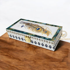 Morpankh Design Gold Printed Matt Touch Mgi Floral Decorative Box, Wedding Fancy Shagun Cash Box, Jewellery Box, Money Box, Gaddi Box, Colour - Multicolour