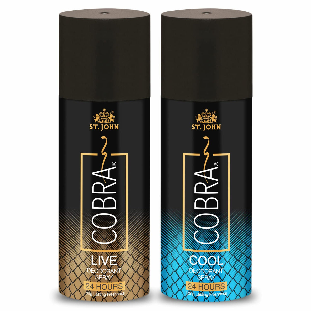 St. John Cobra Live & Cool Deodorant Men Body Spray 300ml 10.1 Fl.oz.| 24 Hrs Long Lasting Perfume | Perfect Gift For Boyfriend