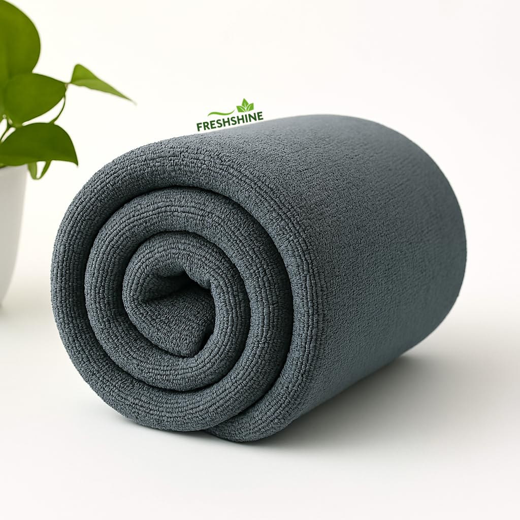 Freshshine Hand Towel 200 Gsm | Super Soft Quick Dry Microfiber Face Towel Napkins For Wash Basin Gym Sports Travel - Green (Set Of 1)