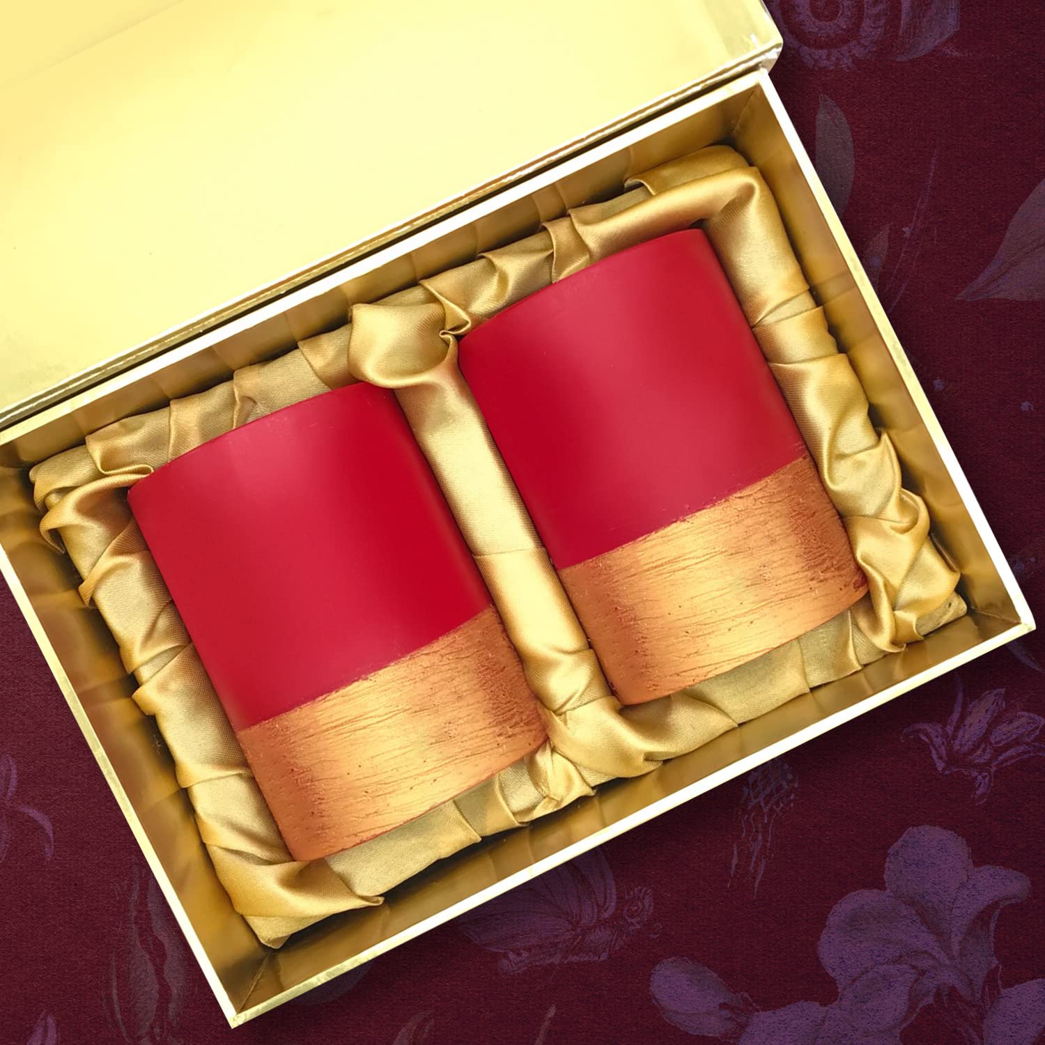 ROSE GOLD FINISH FRAGRANCE CANDLES | BURNING TIME 60 HOURS | GIFT BOX SET OF 2