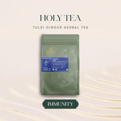 Luxmi Estates Tulsi + Ginger Herbal Tea - 100gm, 3.5 Ounce, 50 Tea Bags Each | USDA Certified Organic Tea - Caffeine Free Herbal Tea | Immune Support, Relief & Uplift Mood