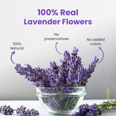 Blue Tea Caffeine Free Lavender Flower Herbal Tea - Pack Of 2 X 30gm Reusable Pet Jar, 1.05 Ounce Each, 60+ Cups | Flower Based, Non-Bitter, Non GMO - Calming Tea
