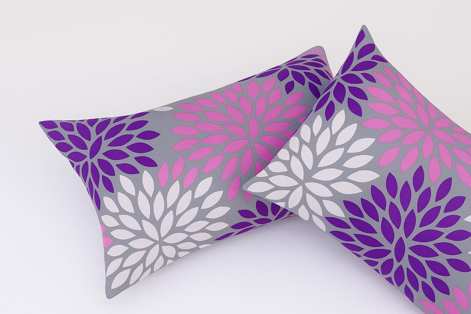 100% Microfiber Double Bedsheet Includes 2 Pillow Covers Cozy & Durable Bed Sheet Set For Double Bed - 90 X 100 Inches, Multicolor | Purple Petals Print – Soft & Smooth Fabric