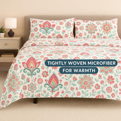 Single Bedsheet With 2 Pillow Covers - 68 X 90 Inch, Multicolor | Soft & Breathable Long-Lasting Comfortable Fabric Bedsheet