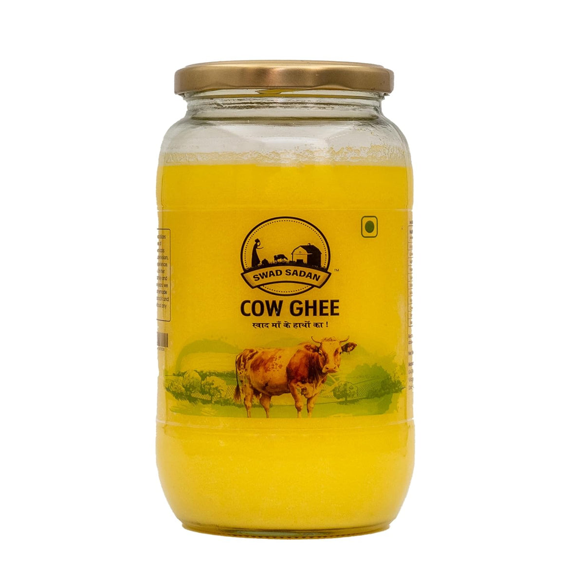100% Natural Cow Ghee By Swad Sadan | Vedic Bilona Method Traditional Healthy Desi Cow Ghee Boost Your Energy | (900ml) 30.4 Ounce | Jar Pack