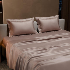 Satin Bedsheet King Size Bed With 2 Pillow Covers | 90 X 108 Inches, Champagne | Premium Bedding Set, Gifts For Couples, Wedding, Anniversary