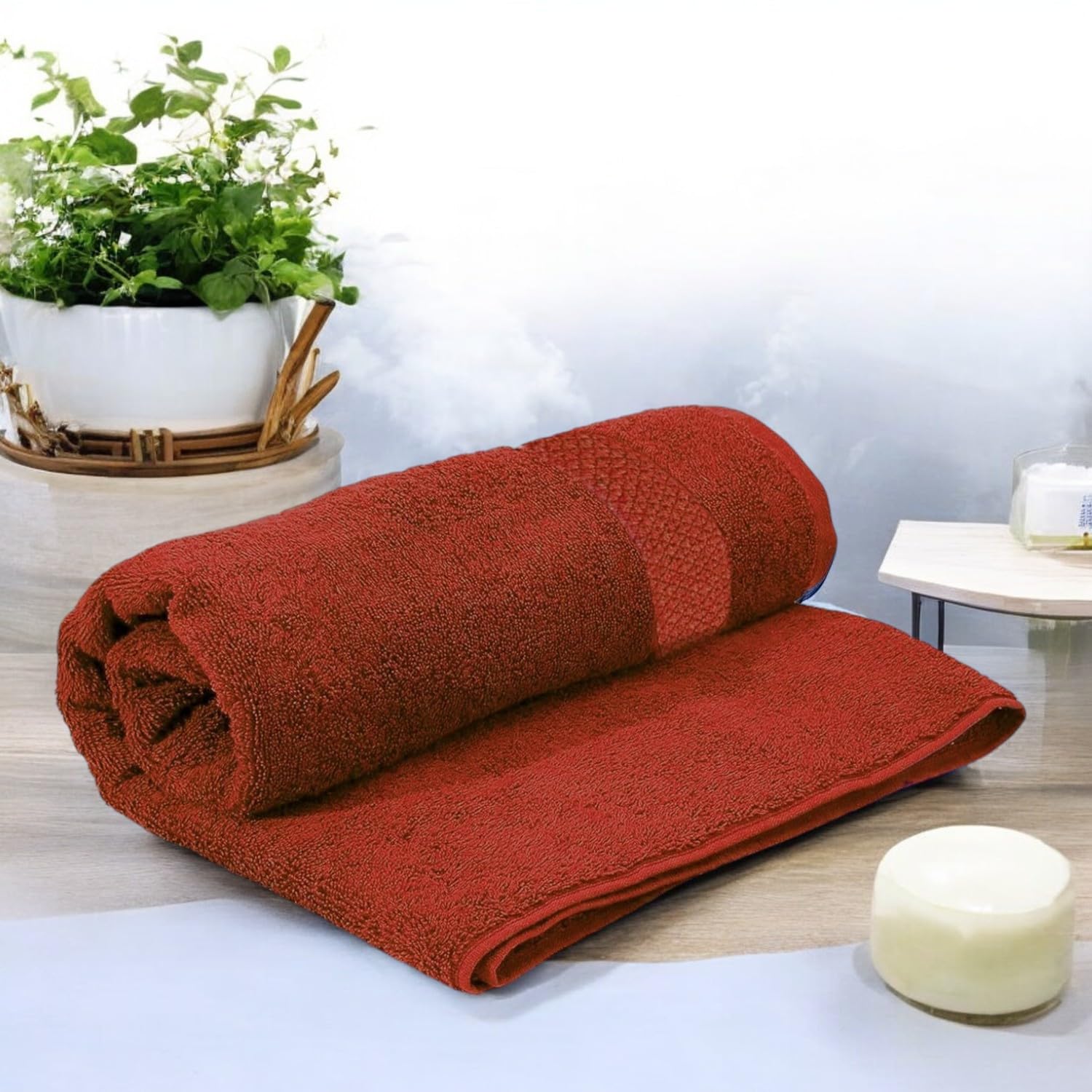 Avni Home Cotton Bath Towels 500 Gsm | Towels For Bath Large Size Extra Soft & Absorbent Bath Towel For Men & Women (Rust)