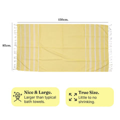 Indihaus Premium Large Cotton Bath Towels 380 Gsm | Soft, Absorbent & Comfortable Large Size Bath Towels (Sunshine Yellow)