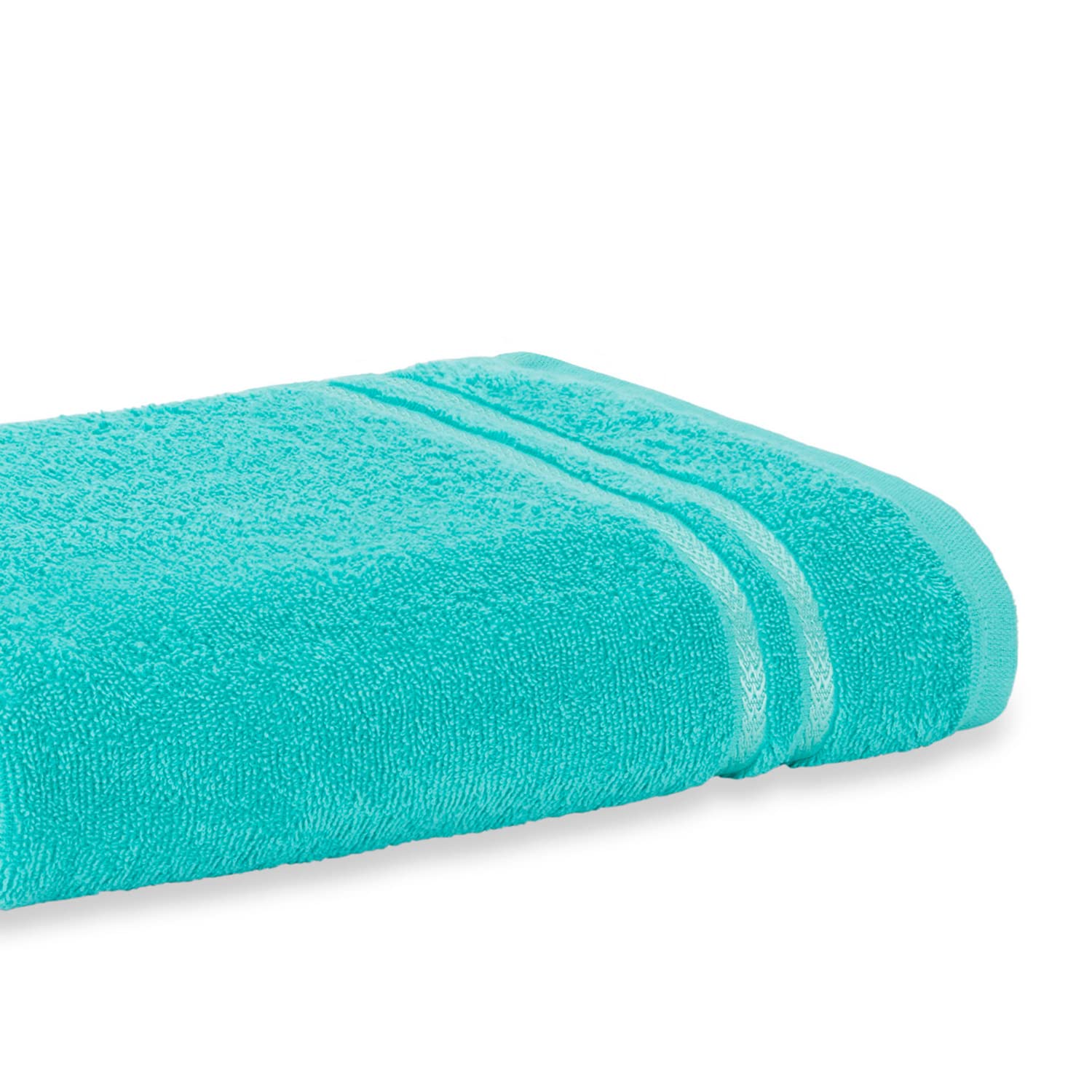 Welspun Quick Dry 100% Cotton Bath Towel 450 Gsm | Quick Dry High Absorbency Attractive Border Easy Care Bath Towel (Green)