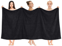 Elstone Home Zero Twist Egyptian Cotton Extra Large Bath Towel 600 Gsm (Black)