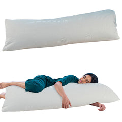 Full Body Hug Pillow For Sleeping, Memory Foam Pillow, White, Size - 54 L X 20 W Inch | Micro Fiber Pillow, For Body Support, Long Pillow For Bed, Side Sleeper, Washable Cover, Adjustable