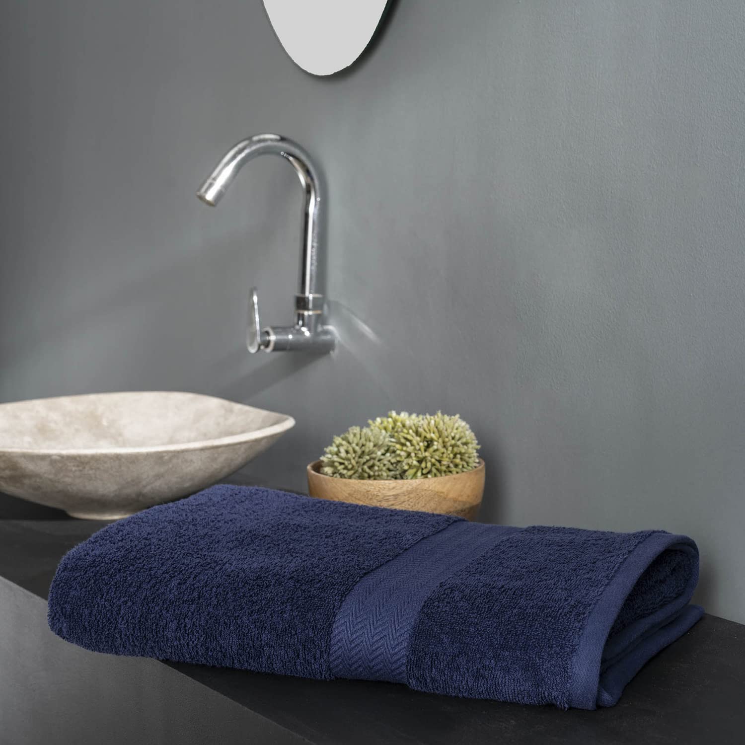 Ddecor Live Beautiful 100% Cotton Bath Towel 500 Gsm | Large Size Bath Towel Soft & Absorbent For Men & Women (Blue)
