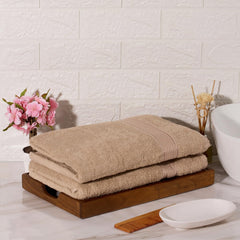 Kopa By Bianca 100% Cotton Soft Terry Towel Bath Towel L D`Ross 900 Gsm (Taupe) - 2 Pcs