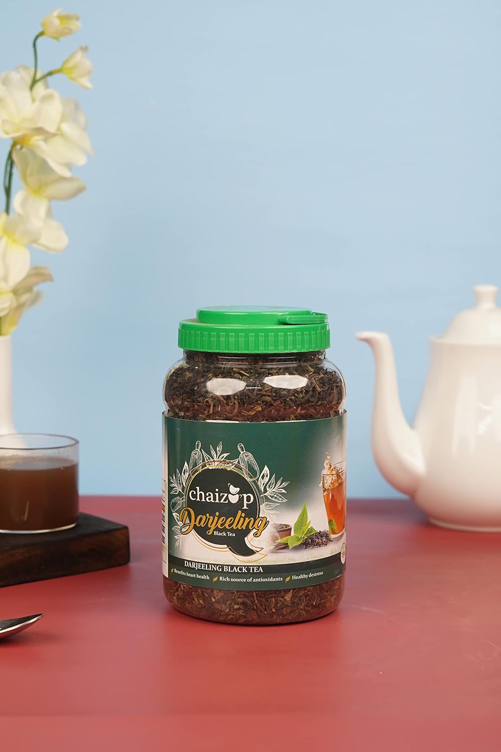 Chaizup Darjeeling Black Tea - 250gm Plastic Bottle, 8.8 Ounce | Increase Metabolism & Boost Immunity - Strong, Aromatic & Flavored Tea | Caffeine Free, Rich In Antioxidant