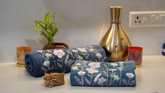 Prayasa Bath & Hand Towel 900 Gsm - Blue Serenity Collection (Set Of 3)