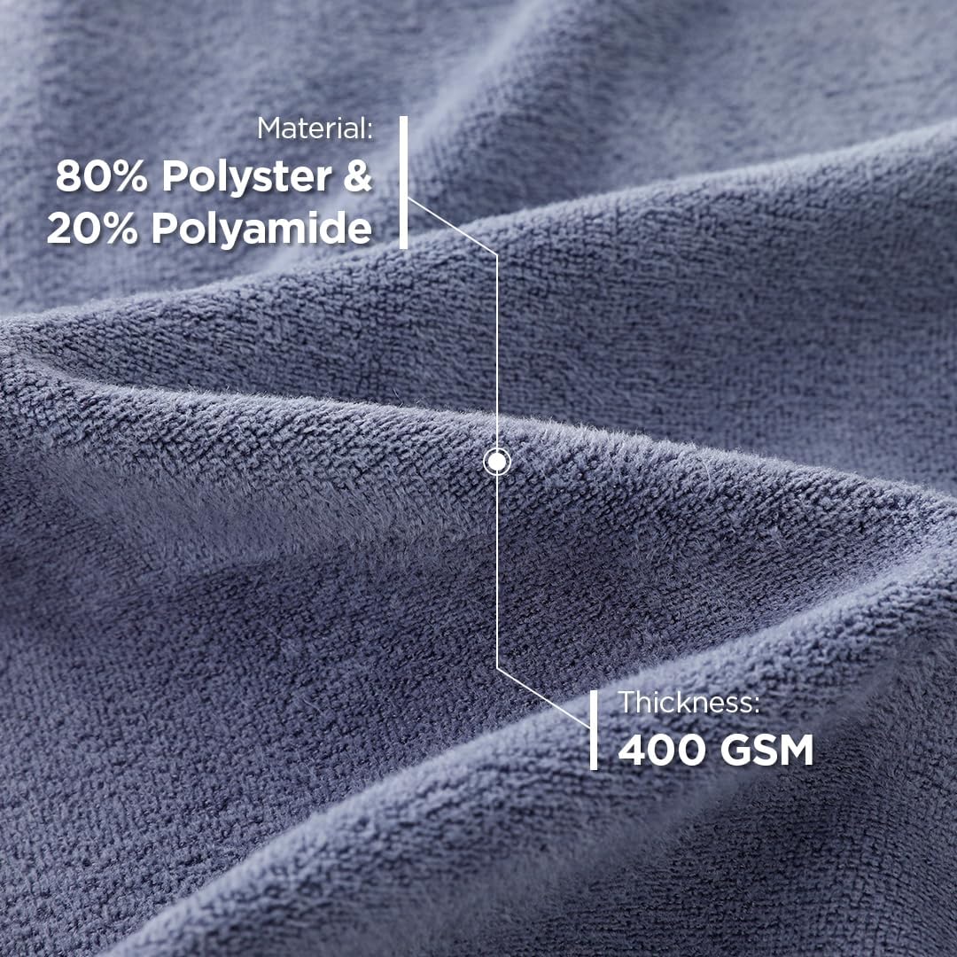 Kuber Industries Face Towel 300 Gsm | Antibacterial Microfiber Hand Towel (Purple & Gray) - 2 Pcs