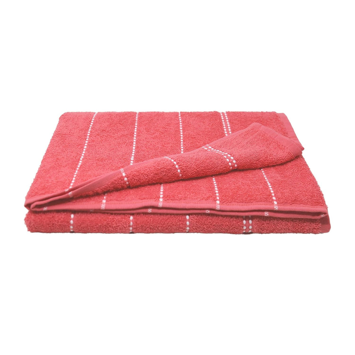 Trident 100% Cotton Luxury Bath Towels 500 Gsm | Sanitized Finish, Quick Dry, Travel Friendly Bath Towel - Camellia Rose (Pack Of 2)
