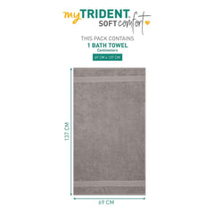 Trident Soft Comfort Air Rich 100% Cotton Bath Towels 500 Gsm | Large Size Bathroom Towels For Men/Women (Charcoal)