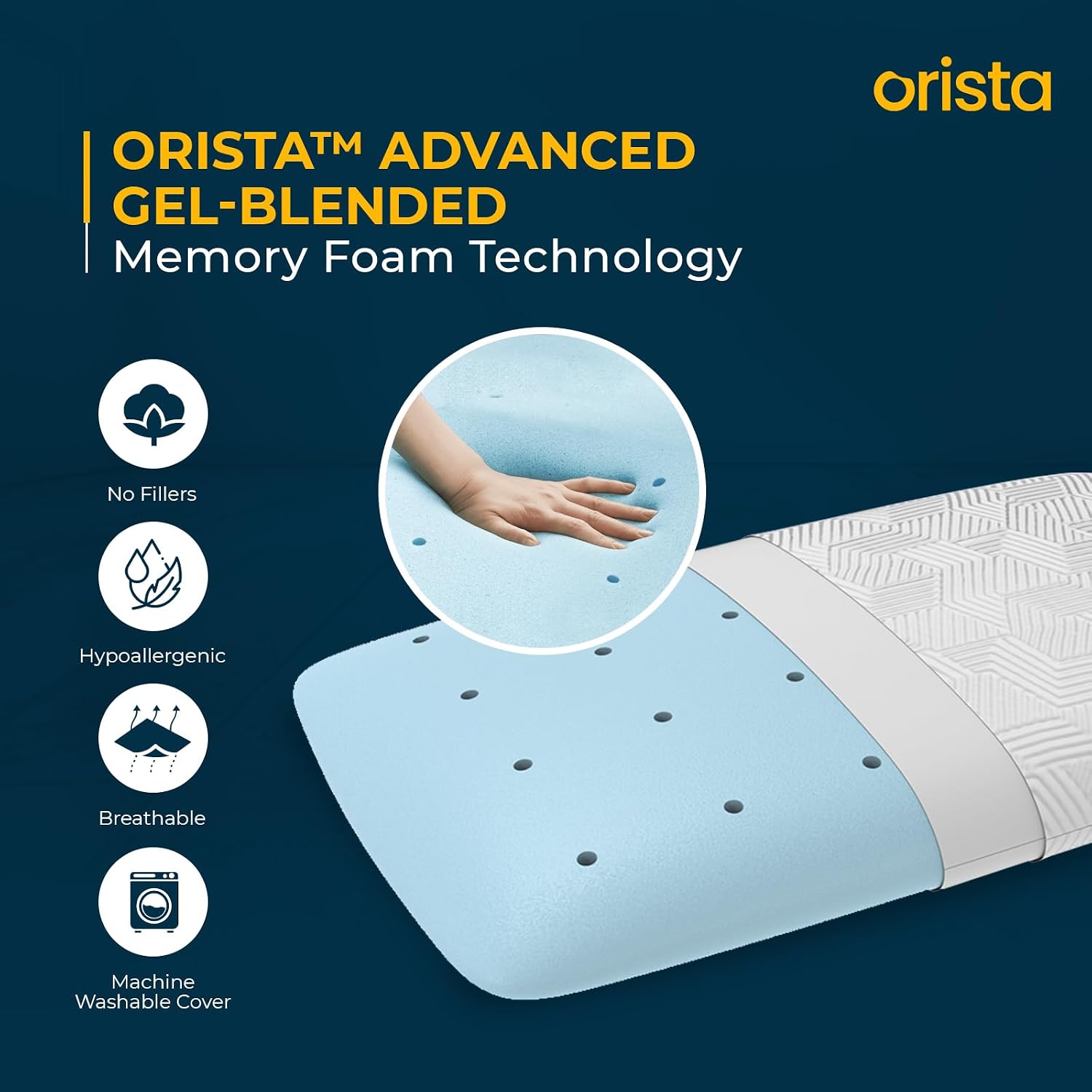 Advance Gel Blended Memory Foam Pillow, For Pain Relief - 24 X 16 X 2 Inch | Cushions Neck & Shoulder Pain Relief | Orthopedic Thin Pillow For Back Side & Stomach Sleepers - Pack Of 1