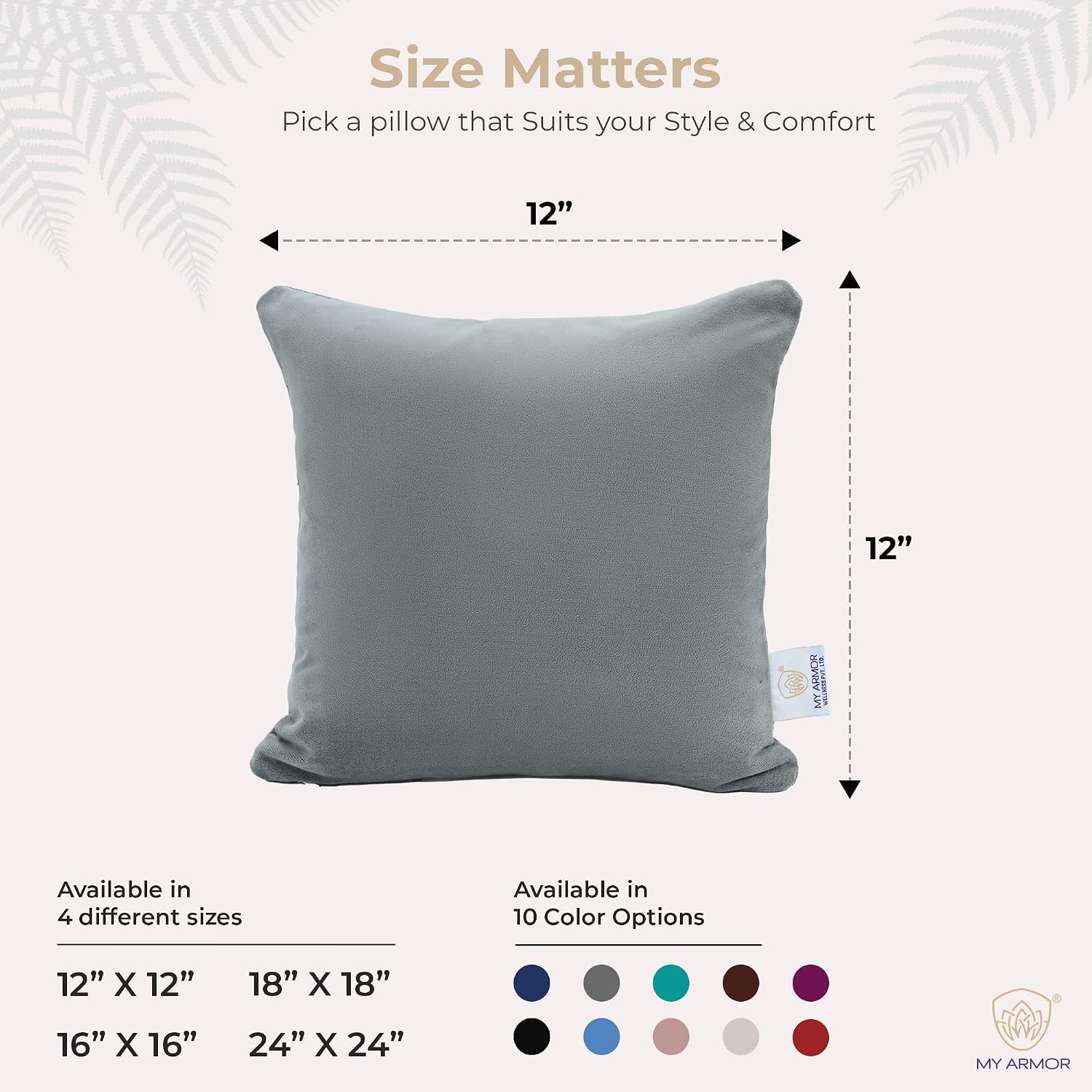 Microfiber Square Pillow, Cushion For Sofa, Car & Decoration, Grey, Size - 12 X 12 Inch | Throw Pillow, Back & Neck Support, Hypoallergenic, Washable, Grey Velvet Cover - Pack Of 5