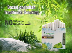 Aarogyam Herbals 100% Tobacco & Nicotine Free Cigarette For Relieve Stress & Mood Enhance Product For Smokers - 10 Sticks In Each Packet Lemon Flavour, Pack Of 2
