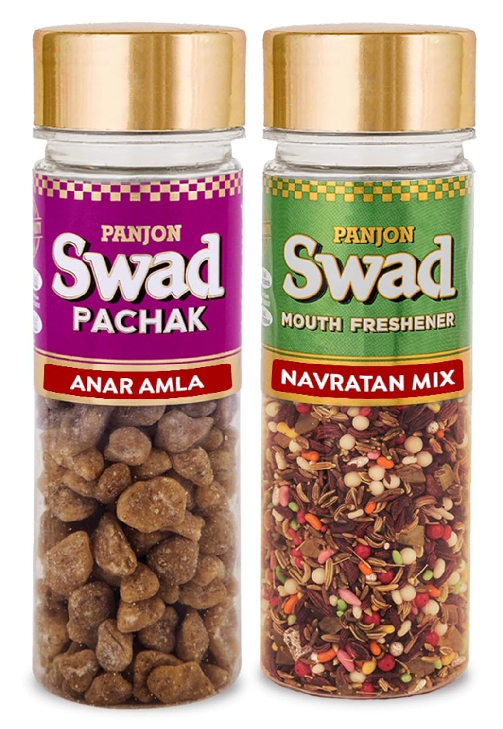 Panjon Swad Anar Amla & Navaratan Mix Mouth Fresheners 260gm, (130gm *2 Bottles)